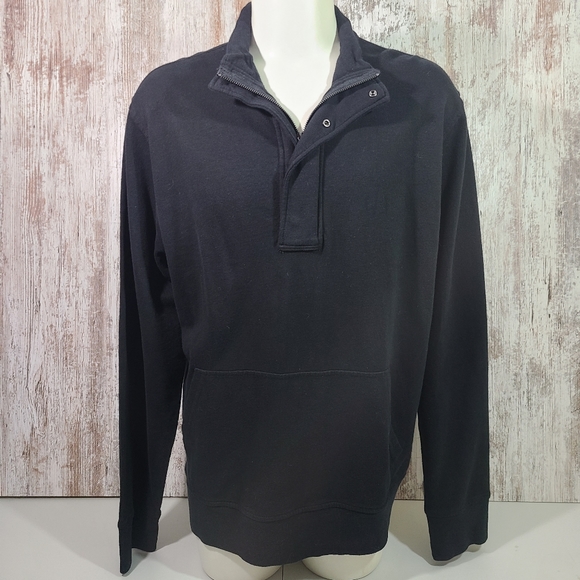J. Crew Other - Men's NWT J Crew Outerwear Fleece 1/2 Zip Snap pullover jacket size XL Black